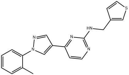 N-(Thiophen-3-ylmethyl)-4-(1-(o-tolyl)-1H-pyrazol-4-yl)pyrimidin-2-amine Structure