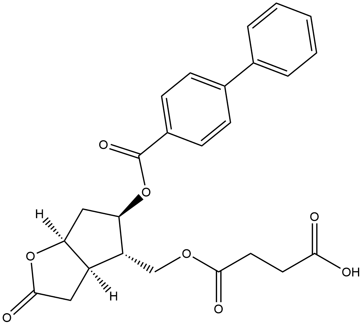 Butanedioic acid, mono[[5-[([1,1'-biphenyl]-4-ylcarbonyl)oxy]hexahydro-2-oxo-2H-cyclopenta[b]furan-4-yl]methyl] ester, [3aR-(3aα,4α,5β,6aα)]- (9CI) Structure
