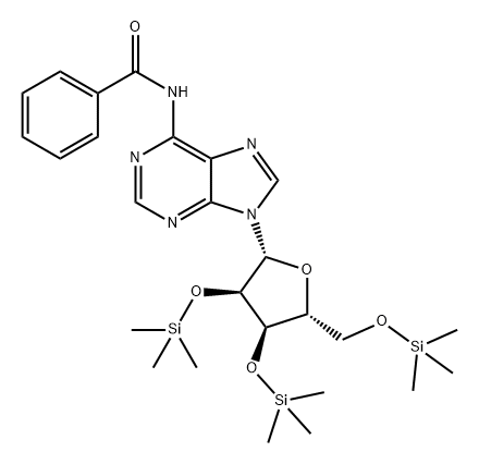 Adenosine, N-benzoyl-2',3',5'-tris-O-(trimethylsilyl)- Structure