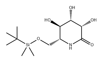 2-Piperidinone, 6-[[[(1,1-dimethylethyl)dimethylsilyl]oxy]methyl]-3,4,5-trihydroxy-, (3S,4S,5R,6R)-,118705-92-3,结构式