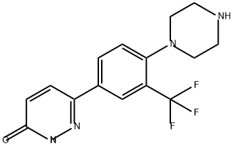 3(2H)-Pyridazinone, 6-[4-(1-piperazinyl)-3-(trifluoromethyl)phenyl]- Structure