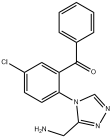 Methanone, [2-[3-(aminomethyl)-4H-1,2,4-triazol-4-yl]-5-chlorophenyl]phenyl- Structure