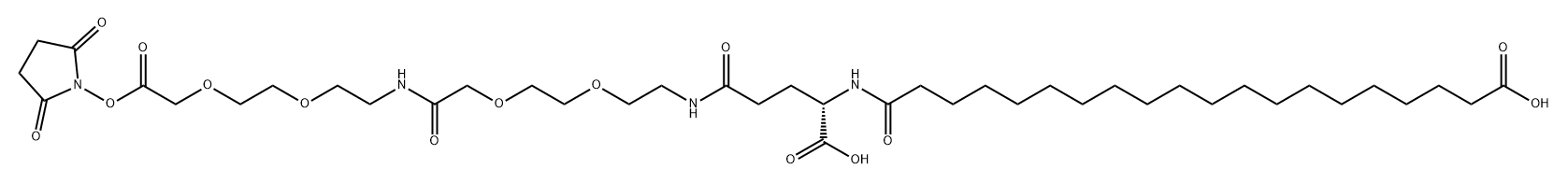 3,6,12,15-Tetraoxa-9,18,23-triazatritetracontanedioic acid, 22-carboxy-10,19,24-trioxo-, 1-(2,5-dioxo-1-pyrrolidinyl) ester, (22S)-|OH-ICO-GLU(AEEA-AEEA-OSU)-OH