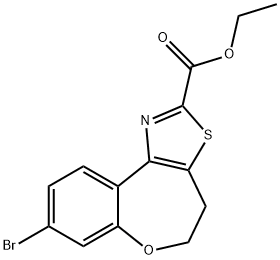[1]Benzoxepino[5,4-d]thiazole-2-carboxylic acid, 8-bromo-4,5-dihydro-, ethyl ester Structure