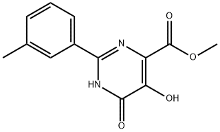 4-Pyrimidinecarboxylic acid, 1,6-dihydro-5-hydroxy-2-(3-methylphenyl)-6-oxo-, methyl ester 化学構造式