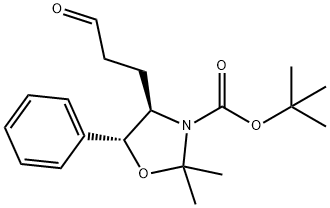 3-Oxazolidinecarboxylic acid, 2,2-dimethyl-4-(3-oxopropyl)-5-phenyl-, 1,1-dimethylethyl ester, (4R,5R)-,1190391-88-8,结构式