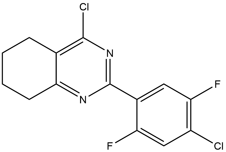 4-Chloro-2-(4-chloro-2,5-difluorophenyl)-5,6,7,8-tetrahydroquinazoline 结构式