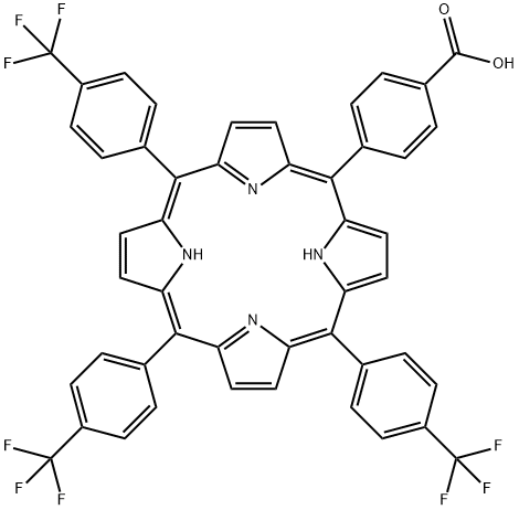 5-(4-Carboxy)phenyl-10,15,20-tri(4-trifluoromethyl-phenyl)porphyrin 结构式
