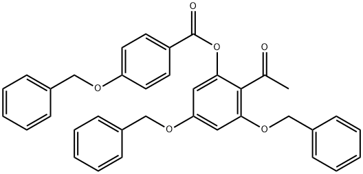 2'-(4''-(benzyloxy)benzoyloxy)-4',6'-dibenzyloxyacetophenone Struktur