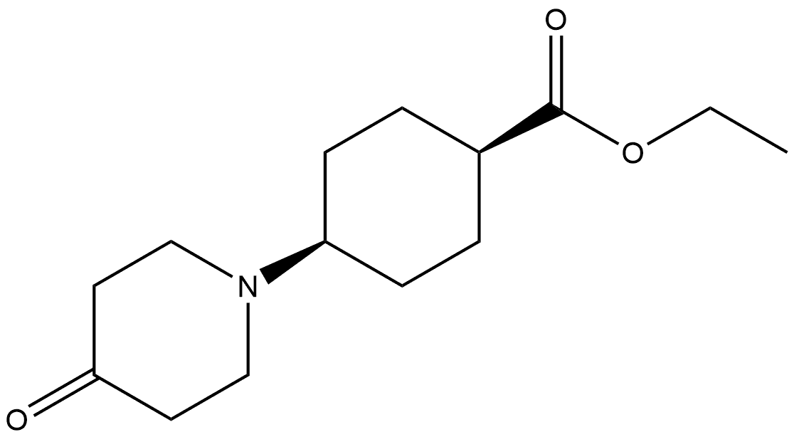 cis-Ethyl (1s,4s)-4-(4-oxopiperidin-1-yl)cyclohexane-1-carboxylate Struktur