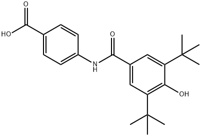 Benzoic acid, 4-[[3,5-bis(1,1-dimethylethyl)-4-hydroxybenzoyl]amino]- Struktur