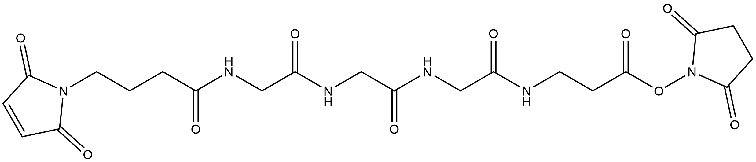 N-[4-(2,5-Dihydro-2,5-dioxo-1H-pyrrol-1-yl)-1-oxobutyl]glycylglycylglycyl-β-alanine 2,5-dioxo-1-pyrrolidinyl ester 结构式