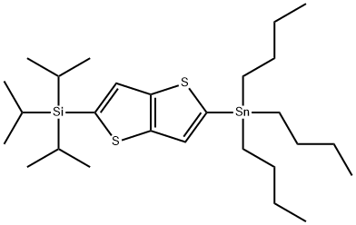 三异丙基(5-(三丁基锡基)噻吩并[3,2-B]噻吩-2-基)硅烷, 1193633-95-2, 结构式