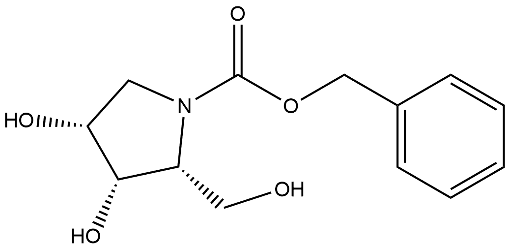 1-Pyrrolidinecarboxylic acid, 3,4-dihydroxy-2-(hydroxymethyl)-, phenylmethyl ester, [2R-(2α,3α,4α)]- (9CI),119403-67-7,结构式