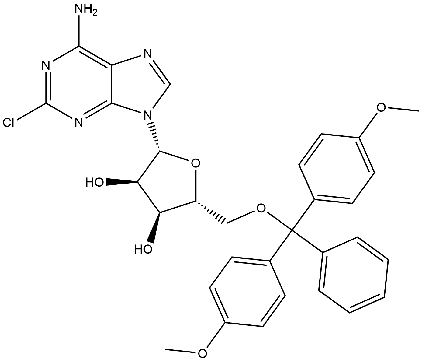 Adenosine, 5'-O-[bis(4-methoxyphenyl)phenylmethyl]-2-chloro- (9CI)