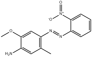 Benzenamine, 2-methoxy-5-methyl-4-[(1E)-2-(2-nitrophenyl)diazenyl]- 化学構造式