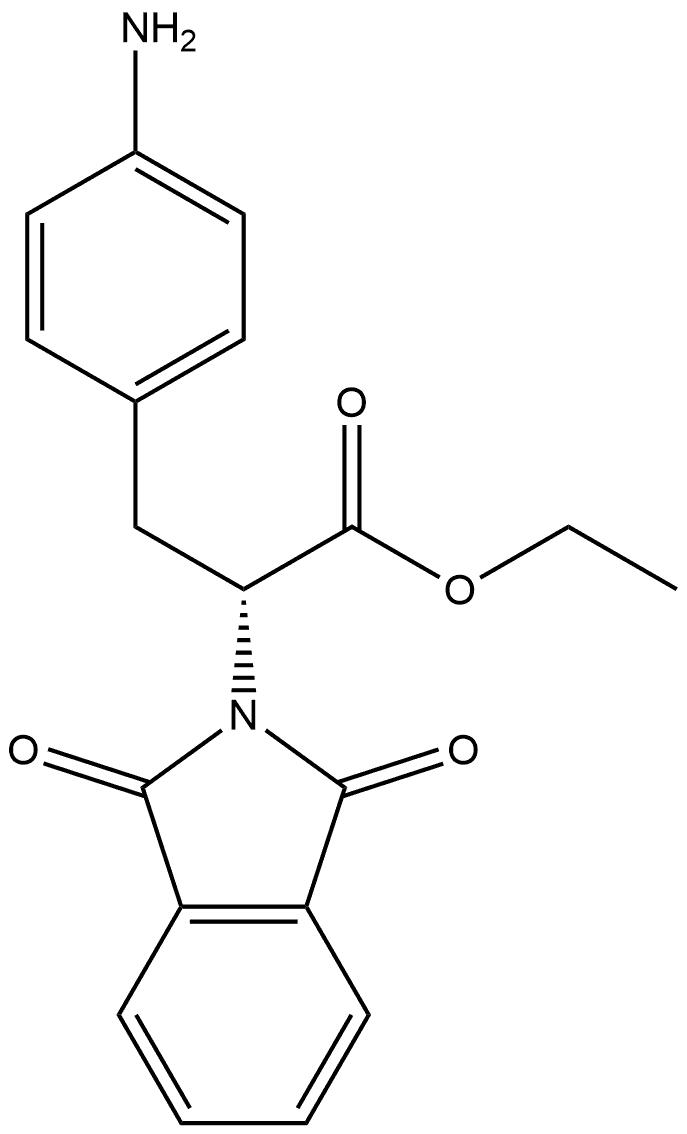 2H-Isoindole-2-acetic acid, α-[(4-aminophenyl)methyl]-1,3-dihydro-1,3-dioxo-, ethyl ester, (αR)- Struktur