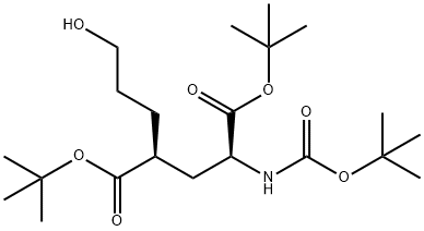 L-Glutamic acid, N-[(1,1-dimethylethoxy)carbonyl]-4-(3-hydroxypropyl)-, 1,5-bis(1,1-dimethylethyl) ester, (4S)-,1196861-60-5,结构式