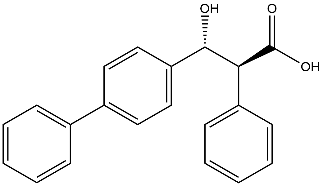 beta-Hydroxy-alpha-phenyl-(1,1'-biphenyl)-4-propanoic acid, (R',S')-(+)- Structure