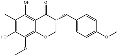 4H-1-Benzopyran-4-one, 2,3-dihydro-5,7-dihydroxy-8-methoxy-3-[(4-methoxyphenyl)methyl]-6-methyl-, (3R)-|ODORATUMONE A