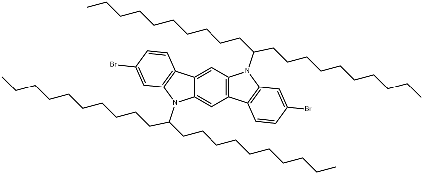 3,9-dibromo-5,11-di(henicosan-11-yl)-5,11-dihydroindolo[3,2-b]carbazole Struktur