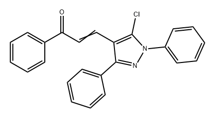 2-Propen-1-one, 3-(5-chloro-1,3-diphenyl-1H-pyrazol-4-yl)-1-phenyl- Struktur