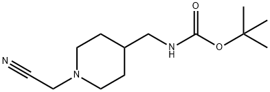 Carbamic acid, N-[[1-(cyanomethyl)-4-piperidinyl]methyl]-, 1,1-dimethylethyl ester Struktur