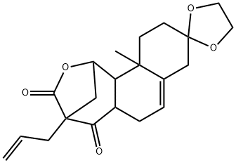 4-Allyl-11a-methyl-5a,6,10,11,11a,11b-hexahydro-1H-spiro[1,4-methanonaphtho[1,2-c]oxepine-9,2''-[1,3]dioxolane]-3,5(4H,8H)-dione Struktur
