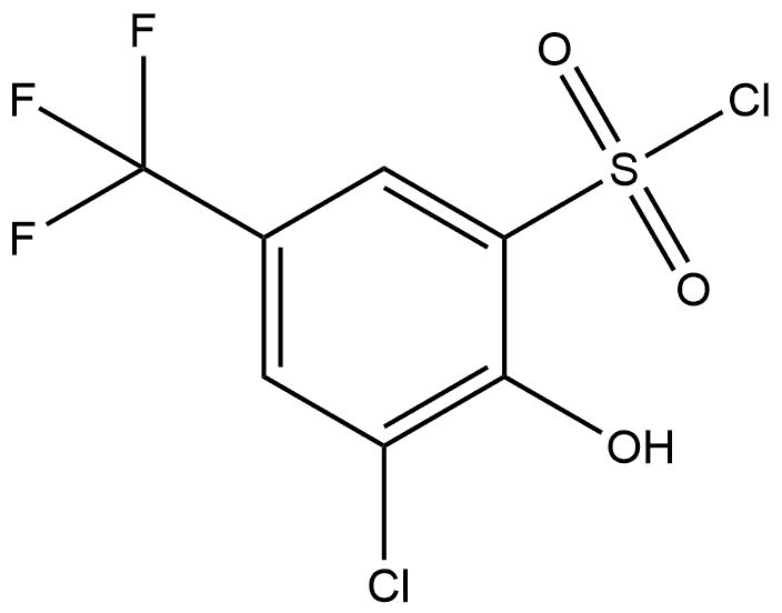 3-Chloro-2-hydroxy-5-(trifluoromethyl)benzenesulfonyl chloride Struktur