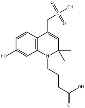 1(2H)-Quinolinebutanoic acid, 7-hydroxy-2,2-dimethyl-4-(sulfomethyl)- Structure