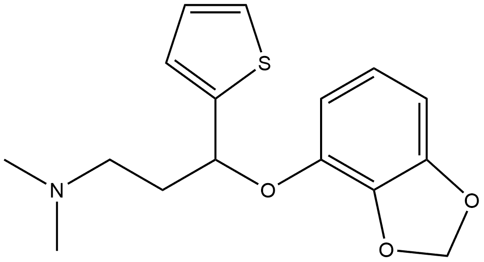 2-Thiophenepropanamine, γ-(1,3-benzodioxol-4-yloxy)-N,N-dimethyl- Structure