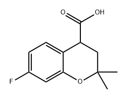 2H-1-Benzopyran-4-carboxylic acid, 7-fluoro-3,4-dihydro-2,2-dimethyl- Struktur