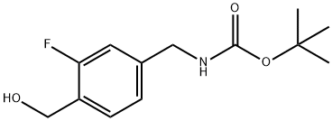 Carbamic acid, N-[[3-fluoro-4-(hydroxymethyl)phenyl]methyl]-, 1,1-dimethylethyl ester Struktur