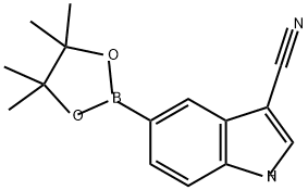 5-(4,4,5,5-四甲基-1,3,2-二氧硼杂环戊烷-2-基)-1H-吲哚-3-腈,1204742-75-5,结构式