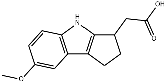 Cyclopent[b]indole-3-acetic acid, 1,2,3,4-tetrahydro-7-methoxy- Struktur
