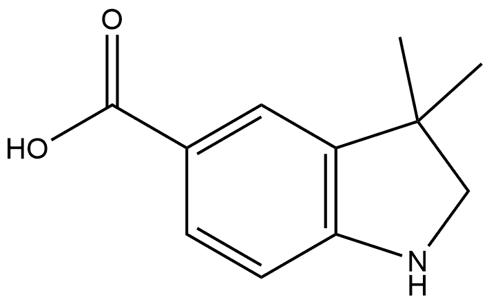 2,3-Dihydro-3,3-dimethyl-1H-indole-5-carboxylic acid Structure