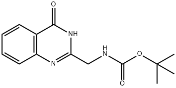 Carbamic acid, N-[(3,4-dihydro-4-oxo-2-quinazolinyl)methyl]-, 1,1-dimethylethyl ester 化学構造式