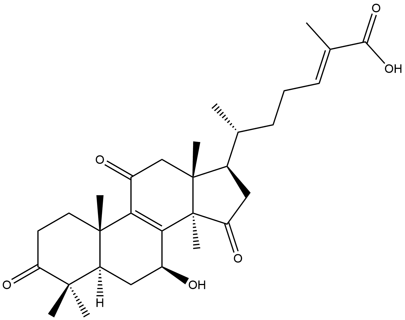 Lanosta-8,24-dien-26-oic acid, 7-hydroxy-3,11,15-trioxo-, (7β,24E)-|灵芝酸GS-1