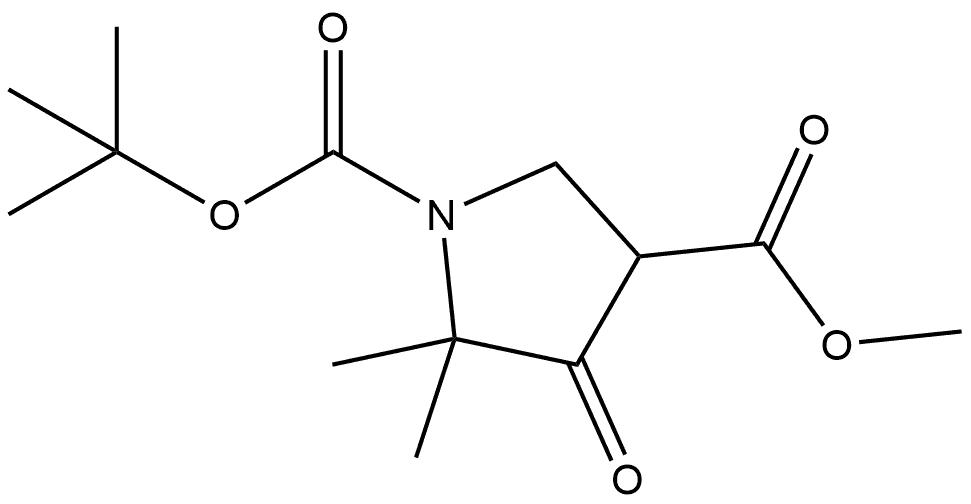 1-tert-butyl 3-methyl 5,5-dimethyl-4-oxopyrrolidine-1,3-dicarboxylate Structure
