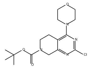 4-(7-BOC-2-氯-5,6,7,8-四氢吡啶并[3,4-D]嘧啶-4-基)吗啉 结构式