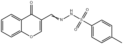 Benzenesulfonic acid, 4-methyl-, 2-[(4-oxo-4H-1-benzopyran-3-yl)methylene]hydrazide,120757-41-7,结构式