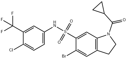 1207660-00-1 5-溴-N-(4-氯-3-(三氟甲基)苯基)-1-(环丙烷羰基)吲哚啉-6-磺酰胺