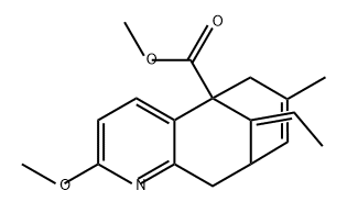 5,9-Methanocycloocta[b]pyridine-5(6H)-carboxylic acid, 11-ethylidene-9,10-dihydro-2-methoxy-7-methyl-, methyl ester, (11E)- 结构式