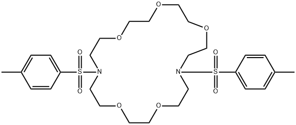 1,4,7,13,16-Pentaoxa-10,19-diazacycloheneicosane, 10,19-bis[(4-methylphenyl)sulfonyl]- 化学構造式