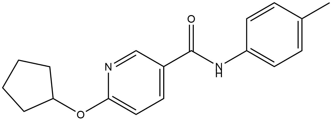 6-(Cyclopentyloxy)-N-(4-methylphenyl)-3-pyridinecarboxamide Structure