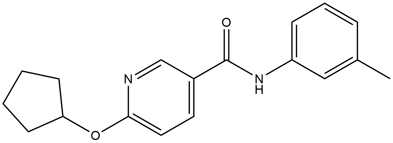 6-(Cyclopentyloxy)-N-(3-methylphenyl)-3-pyridinecarboxamide Structure