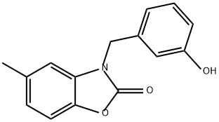 2(3H)-Benzoxazolone, 3-[(3-hydroxyphenyl)methyl]-5-methyl- Struktur