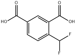 1,3-Benzenedicarboxylic acid, 4-(difluoromethyl)- 化学構造式