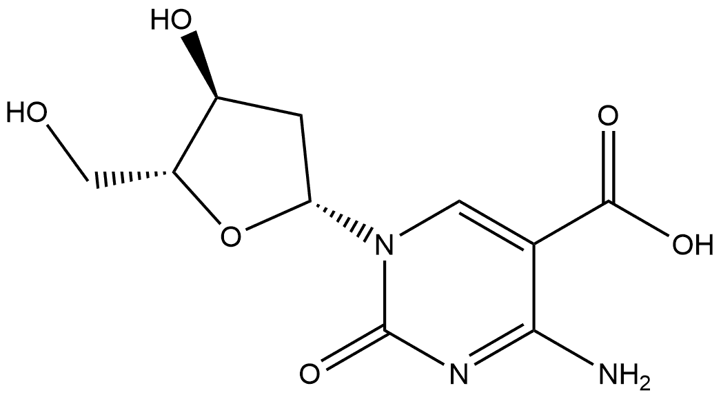 5-Pyrimidinecarboxylic acid, 4-amino-1-(2-deoxy-β-D-erythro-pentofuranosyl)-1,2-dihydro-2-oxo- Structure
