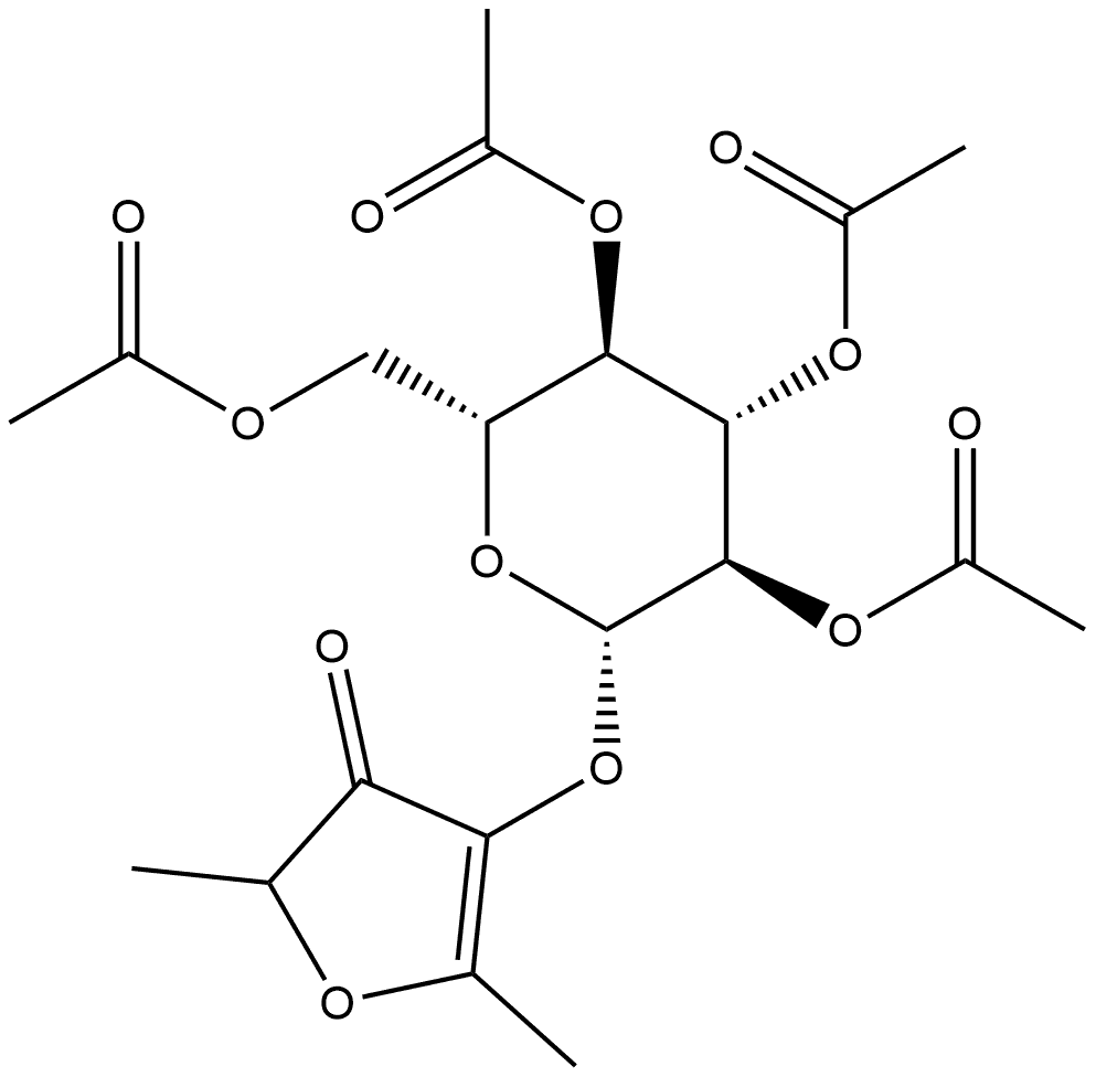 Furaneol β-D-glucopyranoside Tetraacetate Structure